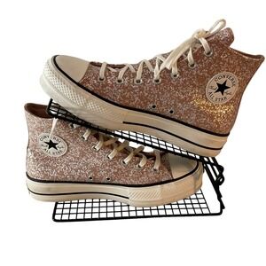Converse Chuck Taylor All Star Platform Glitter High Top  Rose Gold Women's 9.5